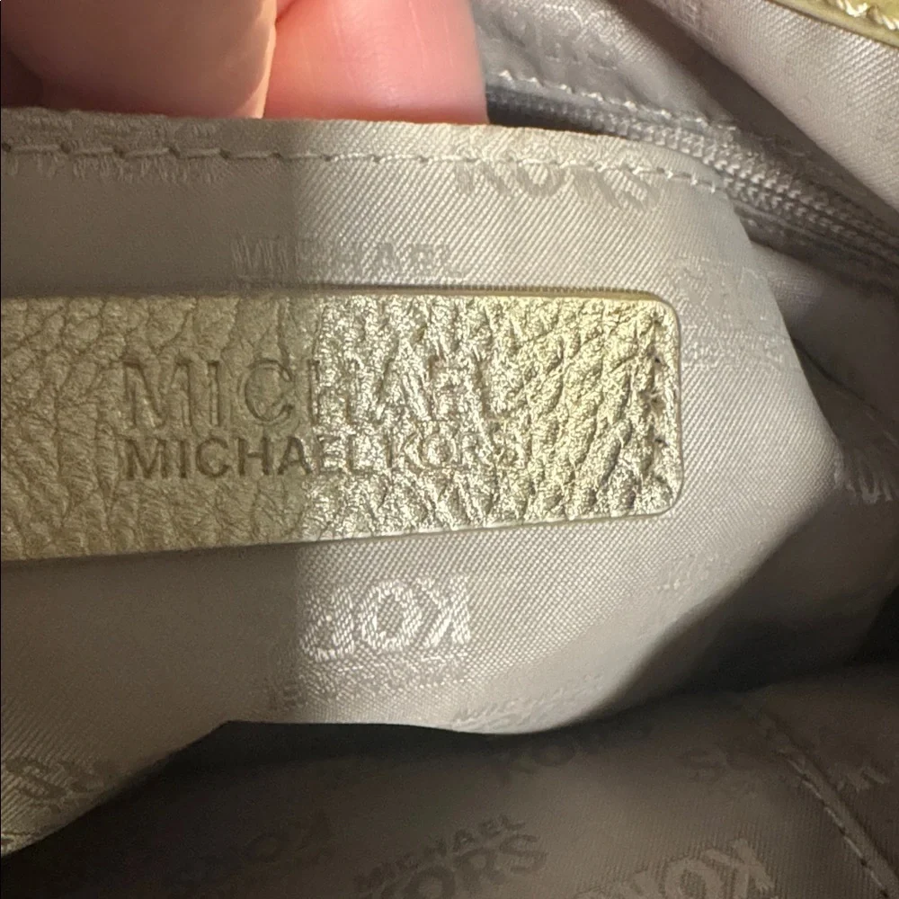 Michael Kors Metallic Gold MK Logo Tote - Picture 4 of 4